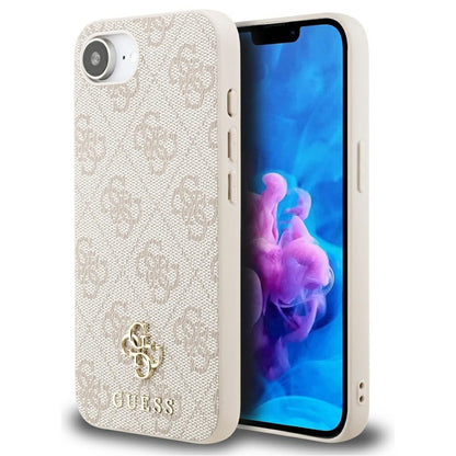 Husa MagSafe pentru Apple iPhone 16e, Guess, 4G Classic, Roz