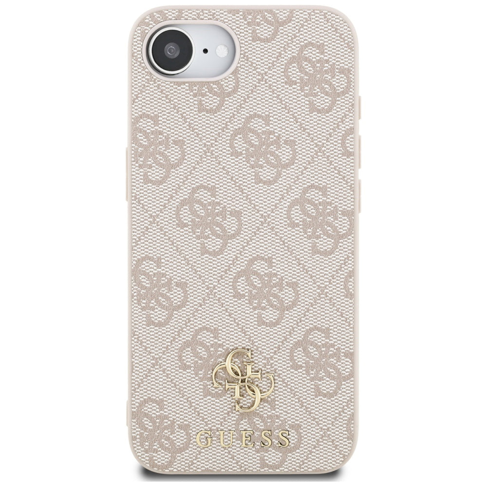 Husa MagSafe pentru Apple iPhone 16e, Guess, 4G Classic, Roz