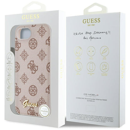 Husa MagSafe pentru Apple iPhone 16e, Guess, Peony Script, Maro