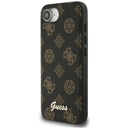 Husa MagSafe pentru Apple iPhone 16e, Guess, Peony Script, Neagra