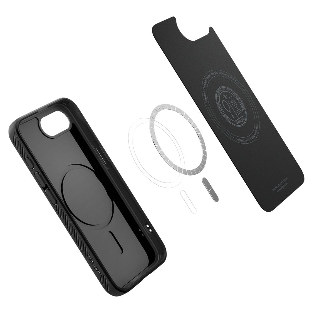 Husa MagSafe pentru Apple iPhone 17e / 16e, Spigen, Liquid Air, Neagra Mata