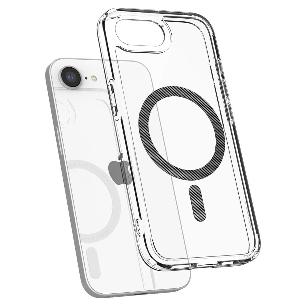 Husa MagSafe pentru Apple iPhone 17e / 16e, Spigen, Ultra Hybrid Carbon, Transparenta ACS09140