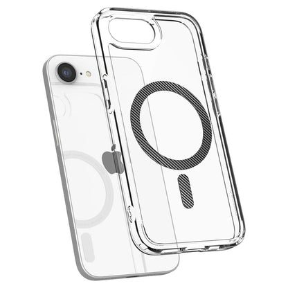 Husa MagSafe pentru Apple iPhone 17e / 16e, Spigen, Ultra Hybrid Carbon, Transparenta ACS09140