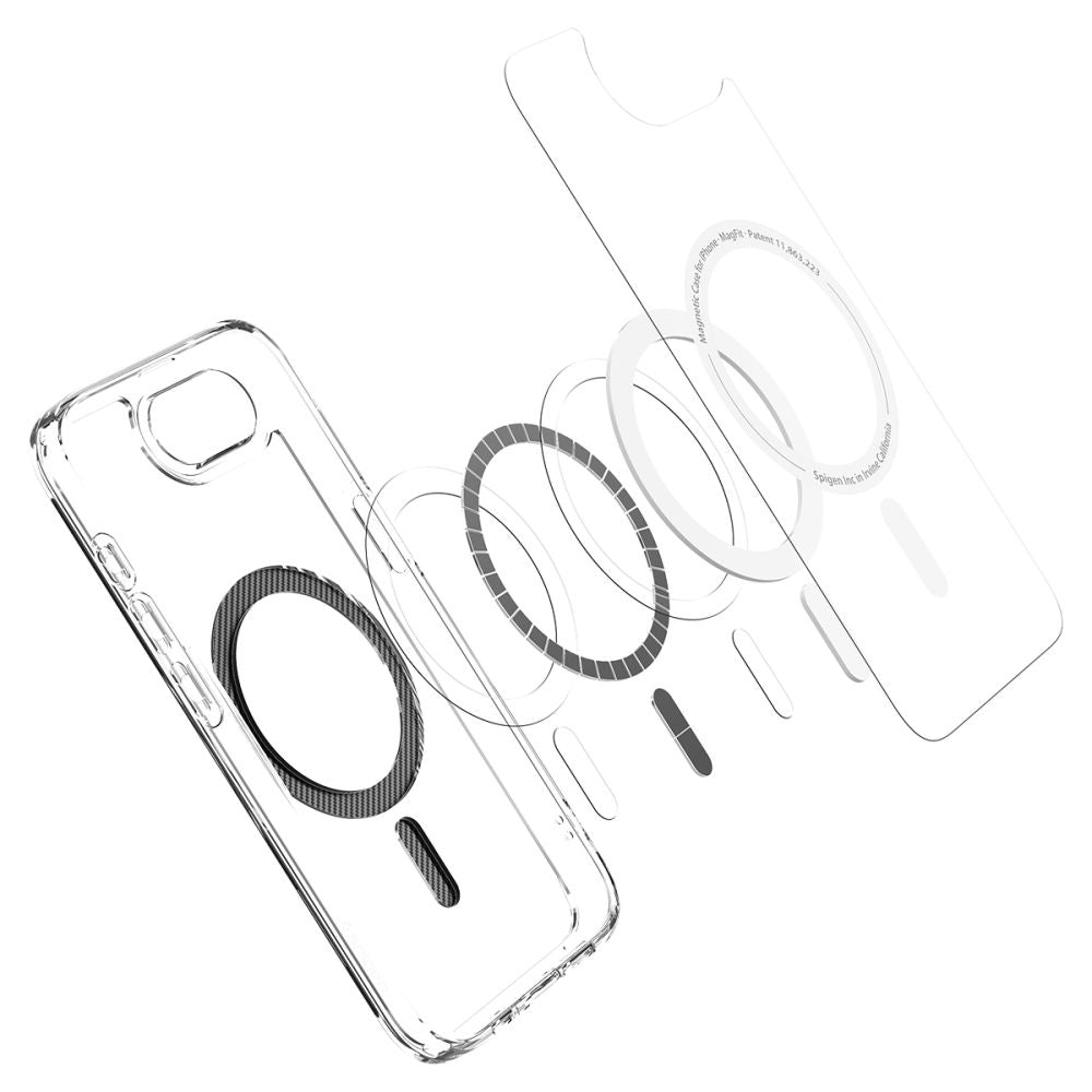 Husa MagSafe pentru Apple iPhone 17e / 16e, Spigen, Ultra Hybrid Carbon, Transparenta ACS09140