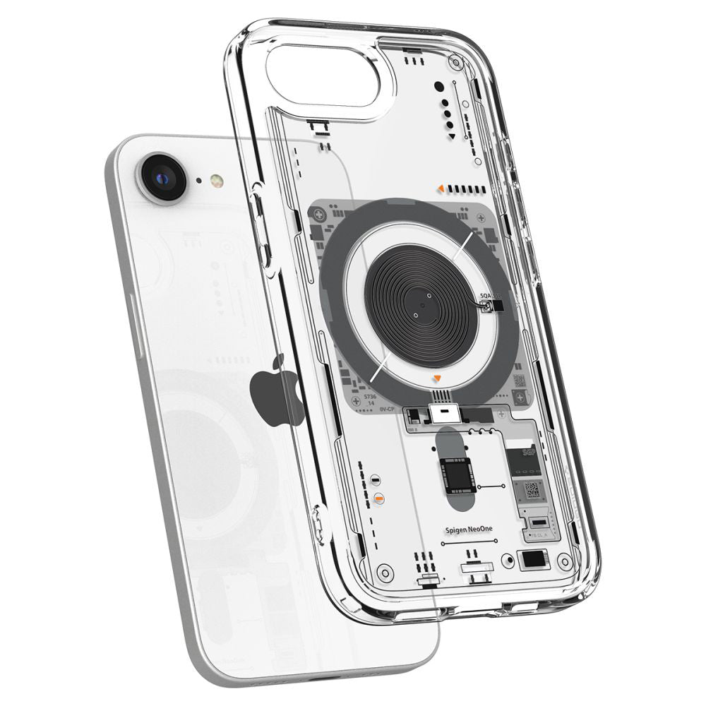 Husa MagSafe pentru Apple iPhone 17e / 16e, Spigen, Ultra Hybrid Neo One, Transparenta