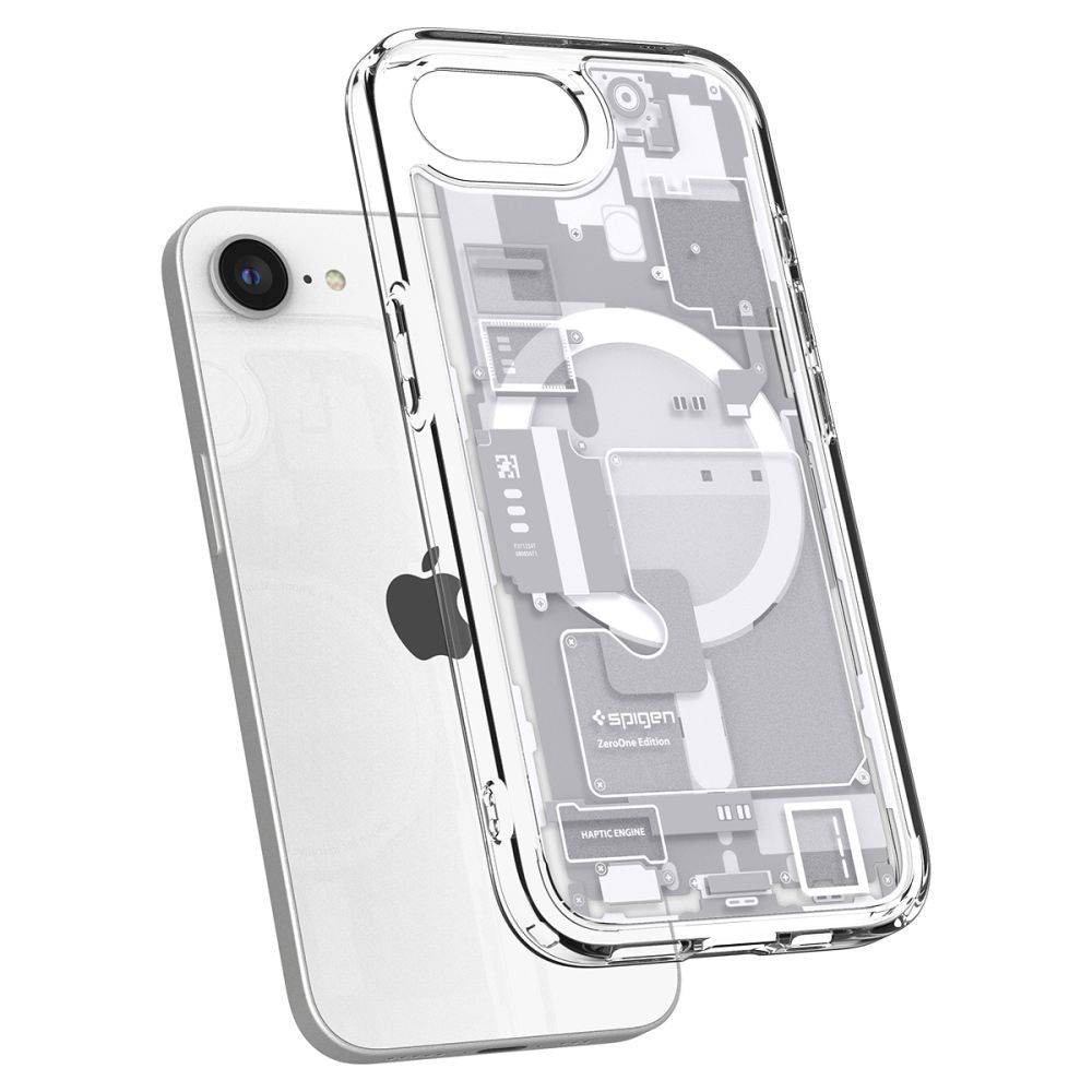 Husa MagSafe pentru Apple iPhone 17e / 16e, Spigen, Ultra Hybrid Zero One, Alba