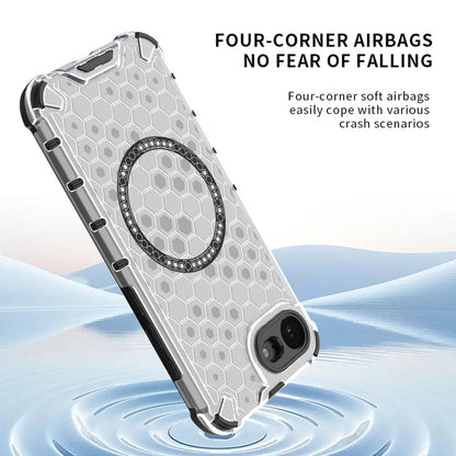 Husa MagSafe pentru Apple iPhone 17e / 16e, Techsuit, HoneyComb Shield, Alba