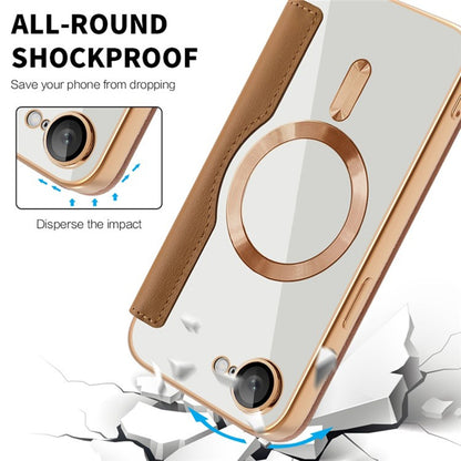 Husa MagSafe pentru Apple iPhone 17e / 16e, Techsuit, SmartMag Book, Maro