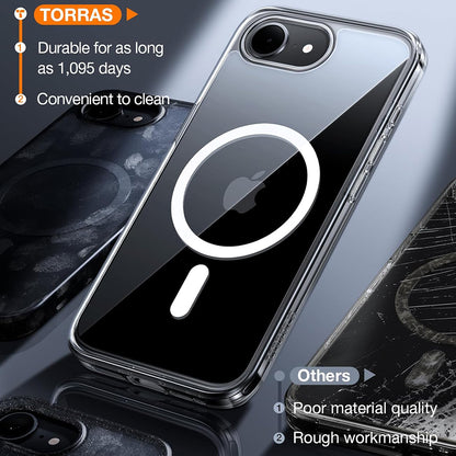 Husa MagSafe pentru Apple iPhone 17e / 16e, Torras, Guardian, Transparenta