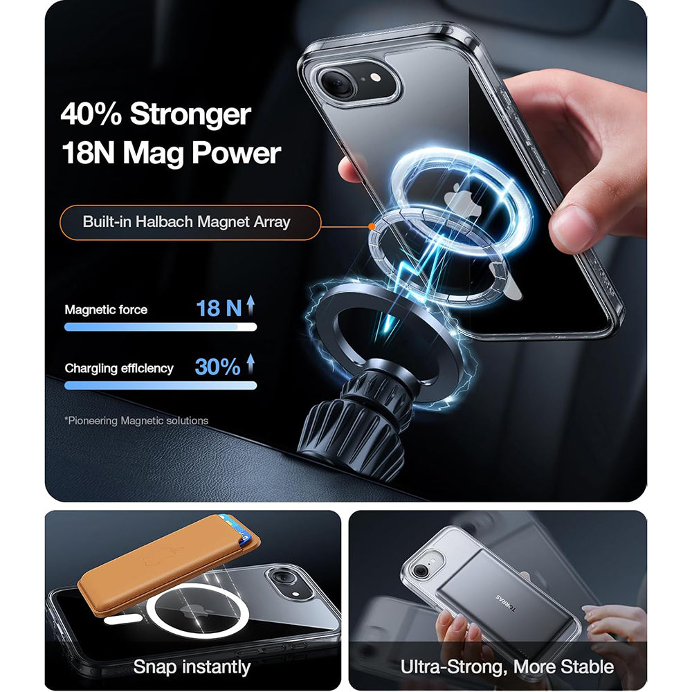 Husa MagSafe pentru Apple iPhone 17e / 16e, Torras, Guardian, Transparenta