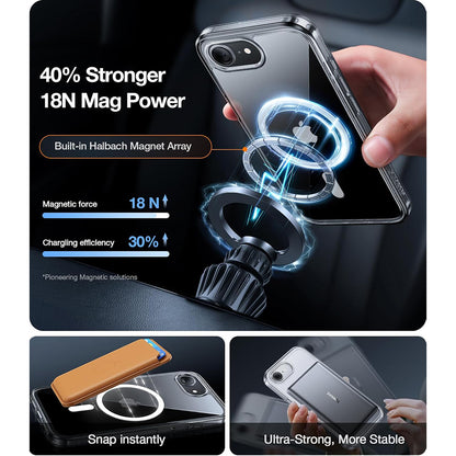 Husa MagSafe pentru Apple iPhone 17e / 16e, Torras, Guardian, Transparenta