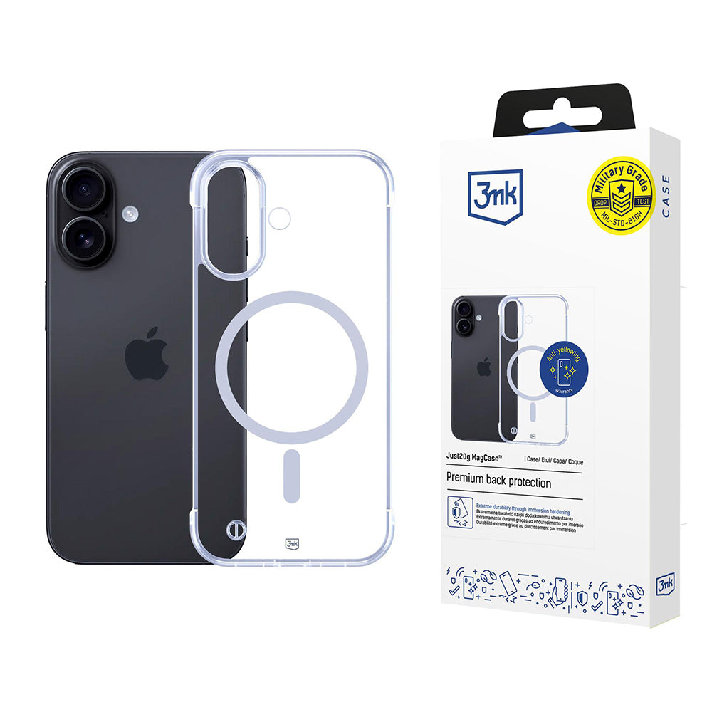 Husa MagSafe pentru Apple iPhone 17, 3MK, Just20g, Transparenta
