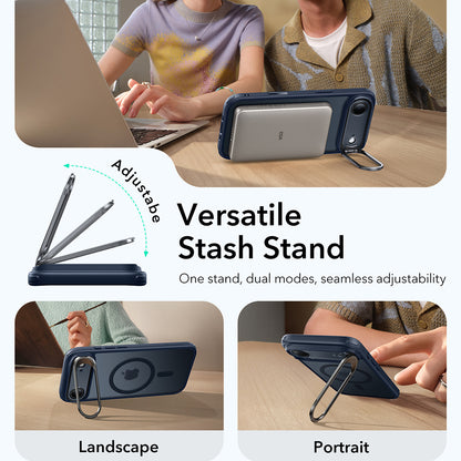 Husa MagSafe pentru Apple iPhone 17 Air, ESR, Classic Hybrid Kickstand, Albastra Satinata