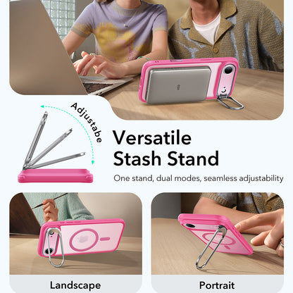 Husa MagSafe pentru Apple iPhone 17 Air, ESR, Classic Hybrid Kickstand, Roz Satinata