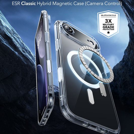 Husa MagSafe pentru Apple iPhone 17 Air, ESR, Classic Hybrid, Transparenta