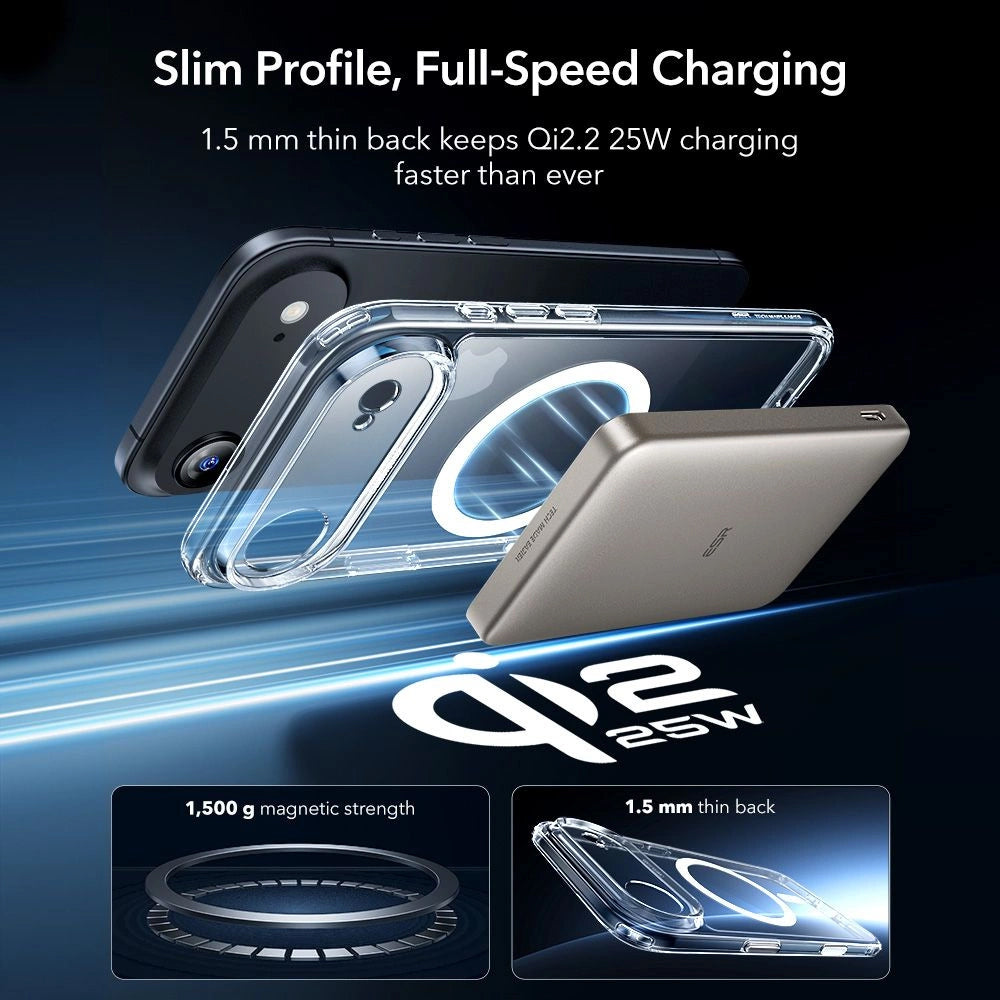 Husa MagSafe pentru Apple iPhone 17 Air, ESR, Classic Hybrid with Screen Protector, Transparenta