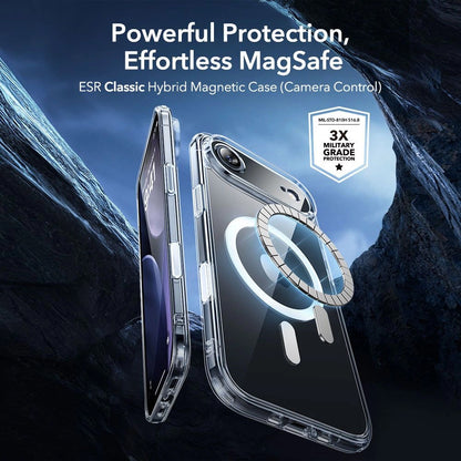 Husa MagSafe pentru Apple iPhone 17 Air, ESR, Classic Hybrid with Screen Protector, Transparenta