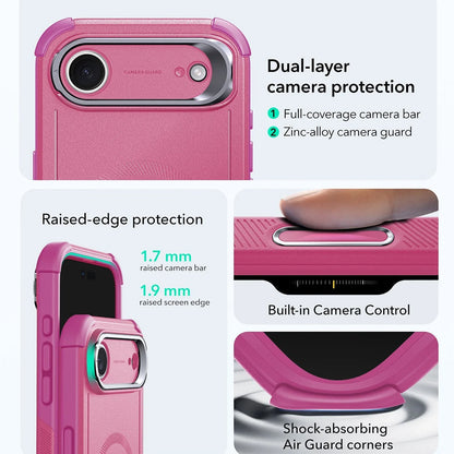 Husa MagSafe pentru Apple iPhone 17 Air, ESR, Cyber Armor Kickstand, Roz