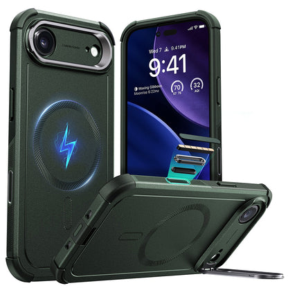 Husa MagSafe pentru Apple iPhone 17 Air, ESR, Cyber Armor Kickstand, Verde