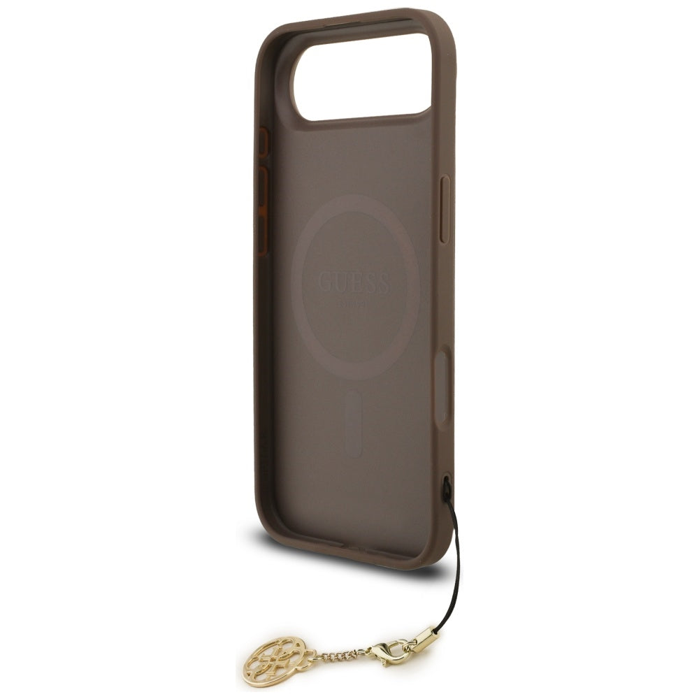 Husa MagSafe pentru Apple iPhone 17 Air, Guess, 4G Charm Cradle, Maro