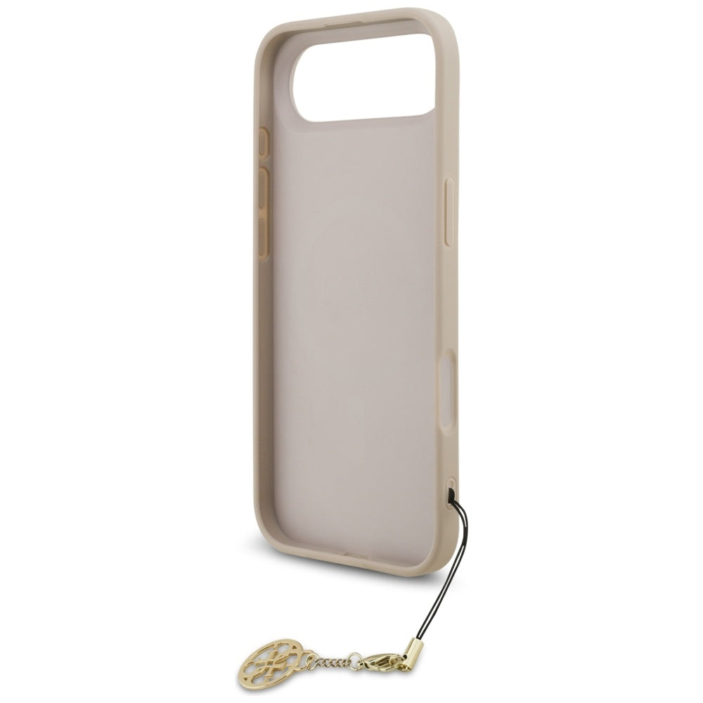 Husa MagSafe pentru Apple iPhone 17 Air, Guess, 4G Charm Cradle, Roz