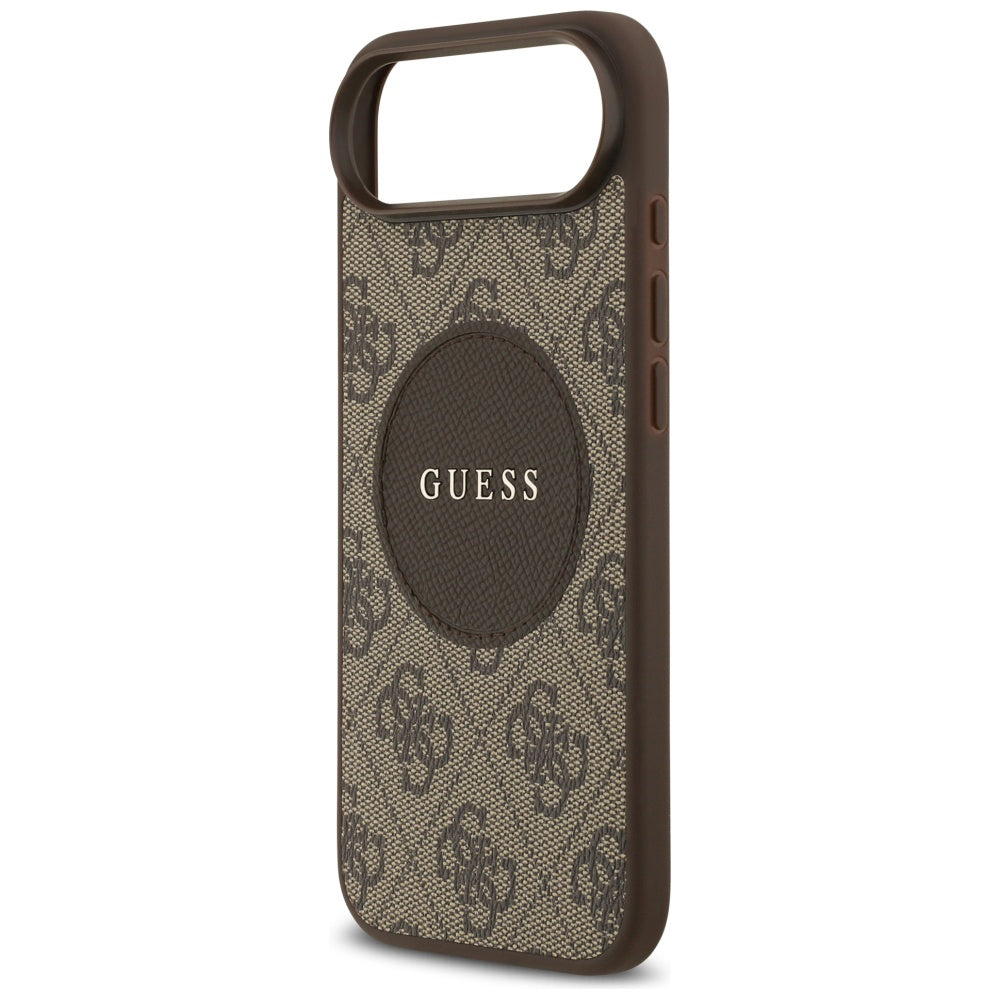 Husa MagSafe pentru Apple iPhone 17 Air, Guess, 4G Circle Classic Logo, Maro