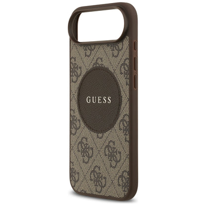 Husa MagSafe pentru Apple iPhone 17 Air, Guess, 4G Circle Classic Logo, Maro