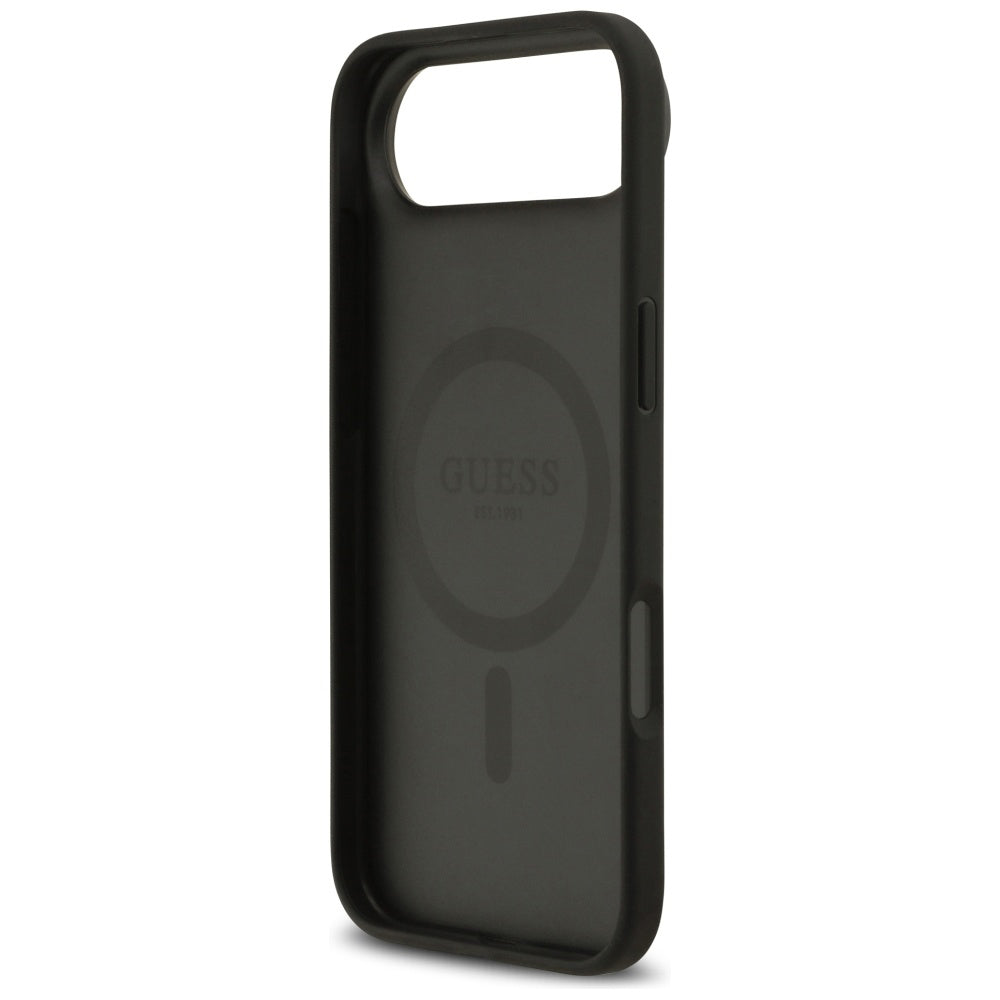 Husa MagSafe pentru Apple iPhone 17 Air, Guess, 4G Circle Classic Logo, Neagra