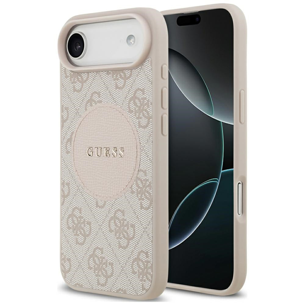 Husa MagSafe pentru Apple iPhone 17 Air, Guess, 4G Circle Classic Logo, Roz