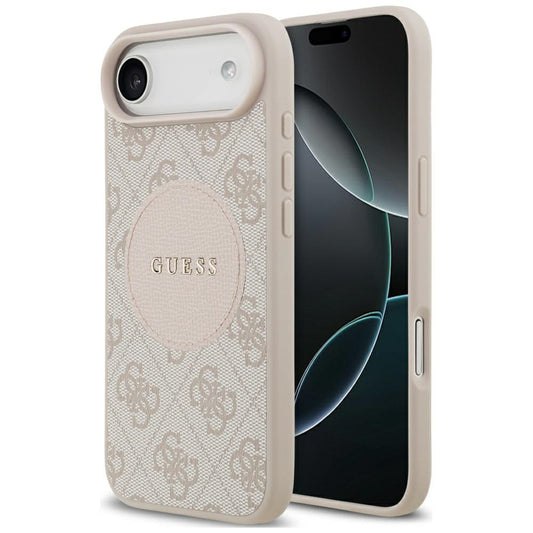 Husa MagSafe pentru Apple iPhone 17 Air, Guess, 4G Circle Classic Logo, Roz