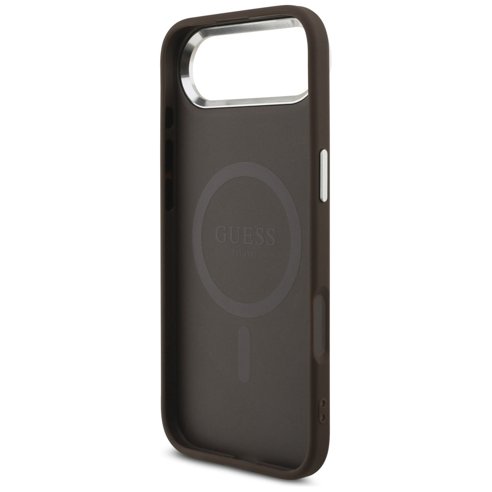 Husa MagSafe pentru Apple iPhone 17 Air, Guess, 4G Classic Logo, Maro