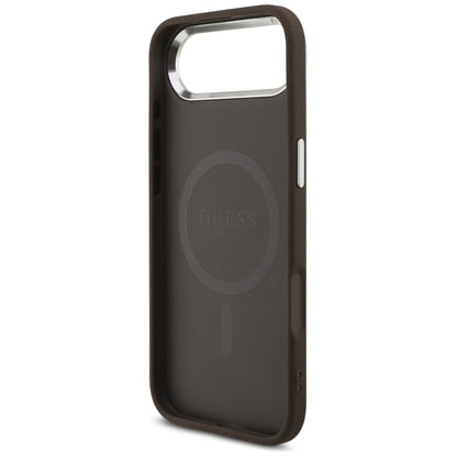 Husa MagSafe pentru Apple iPhone 17 Air, Guess, 4G Classic Logo, Maro