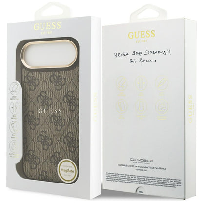 Husa MagSafe pentru Apple iPhone 17 Air, Guess, 4G Classic, Maro