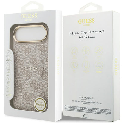 Husa MagSafe pentru Apple iPhone 17 Air, Guess, 4G Classic, Roz