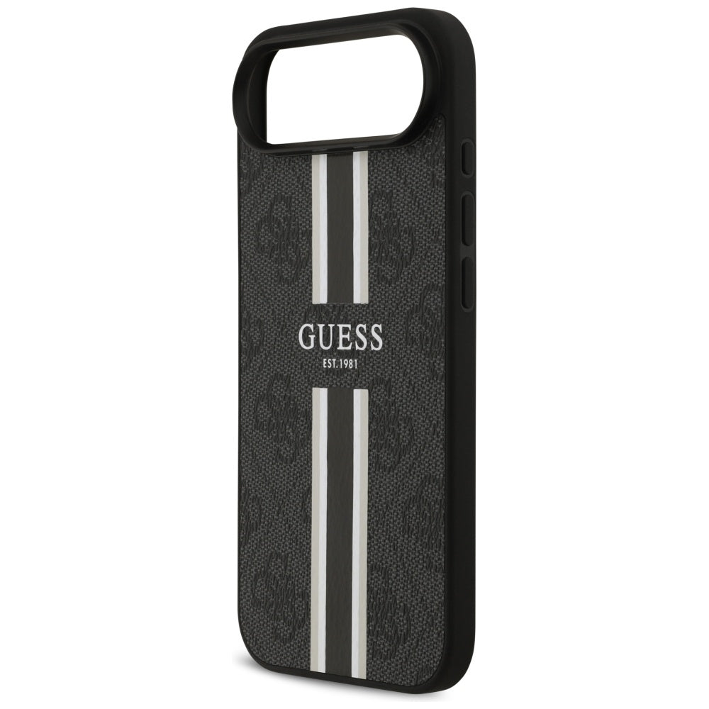 Husa MagSafe pentru Apple iPhone 17 Air, Guess, 4G Printed Stripes, Neagra