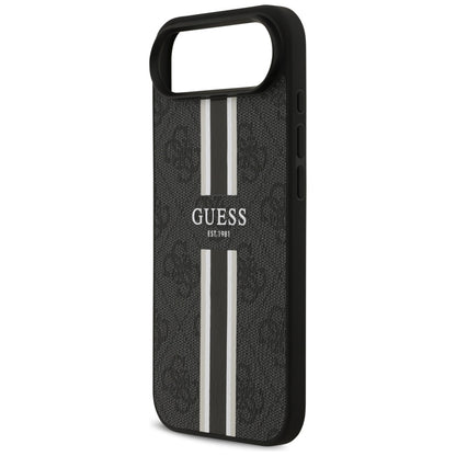 Husa MagSafe pentru Apple iPhone 17 Air, Guess, 4G Printed Stripes, Neagra