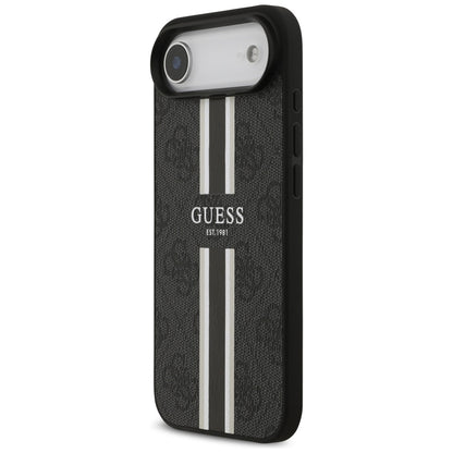 Husa MagSafe pentru Apple iPhone 17 Air, Guess, 4G Printed Stripes, Neagra