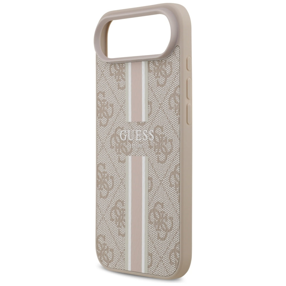 Husa MagSafe pentru Apple iPhone 17 Air, Guess, 4G Printed Stripes, Roz