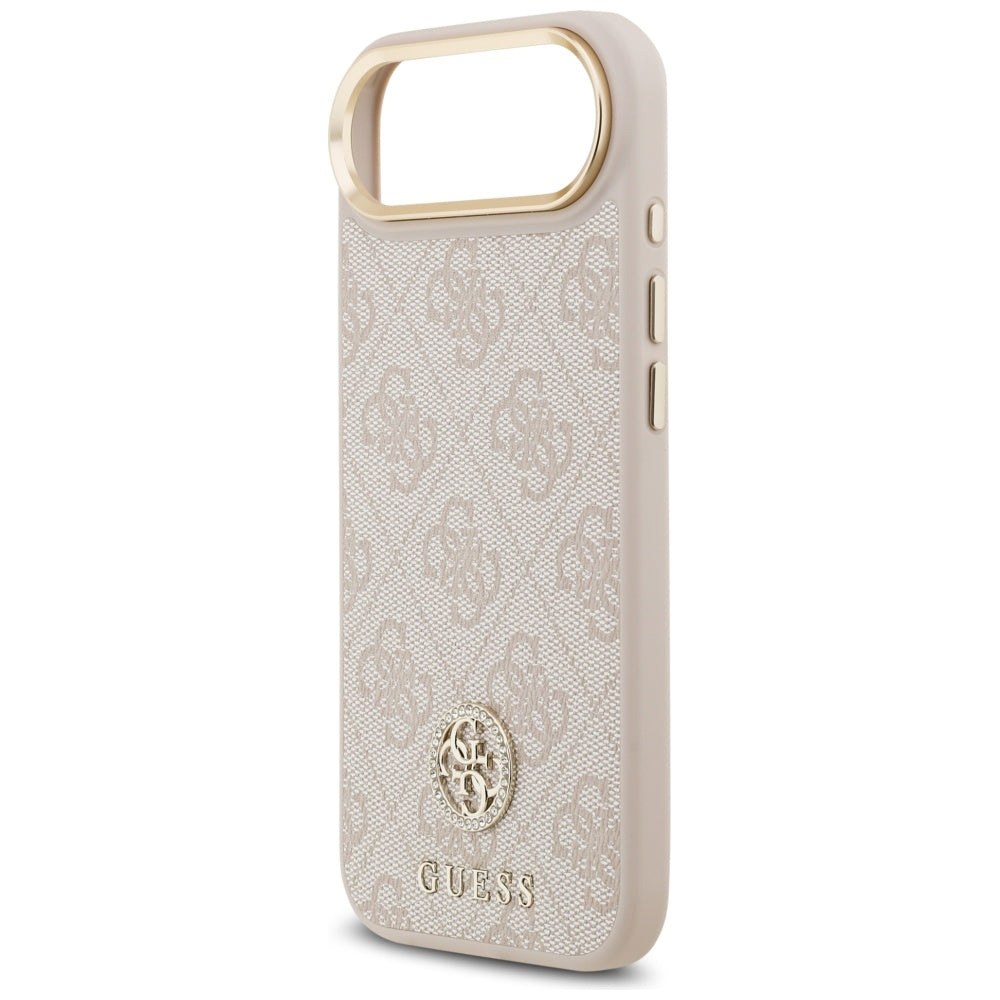 Husa MagSafe pentru Apple iPhone 17 Air, Guess, 4G Strass Logo, Roz