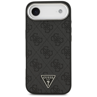 Husa MagSafe pentru Apple iPhone 17 Air, Guess, 4G Triangle Logo, Neagra Argintie