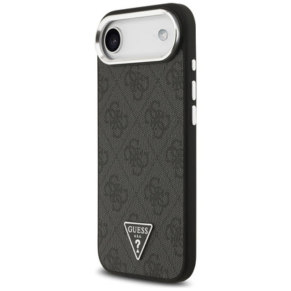 Husa MagSafe pentru Apple iPhone 17 Air, Guess, 4G Triangle Logo, Neagra Argintie