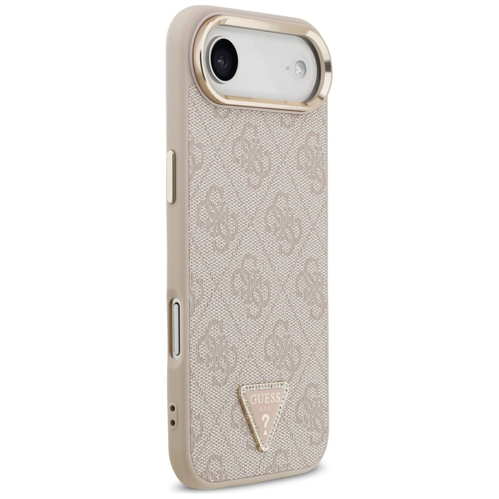 Husa MagSafe pentru Apple iPhone 17 Air, Guess, 4G Triangle Logo, Roz Aurie