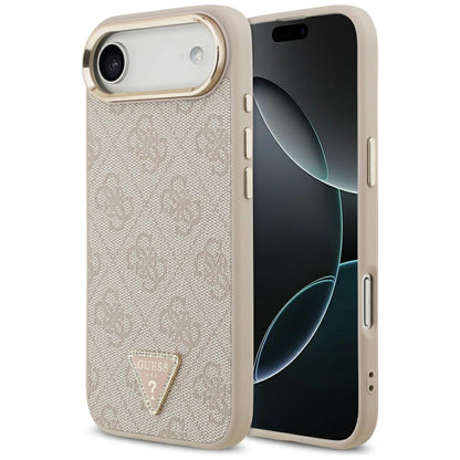 Husa MagSafe pentru Apple iPhone 17 Air, Guess, 4G Triangle Logo, Roz Aurie