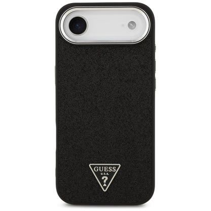 Husa MagSafe pentru Apple iPhone 17 Air, Guess, Glitter Triangle Logo, Neagra