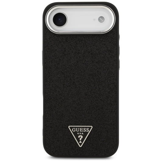Husa MagSafe pentru Apple iPhone 17 Air, Guess, Glitter Triangle Logo, Neagra