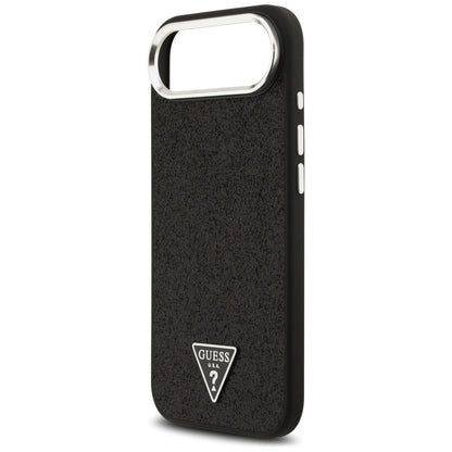 Husa MagSafe pentru Apple iPhone 17 Air, Guess, Glitter Triangle Logo, Neagra