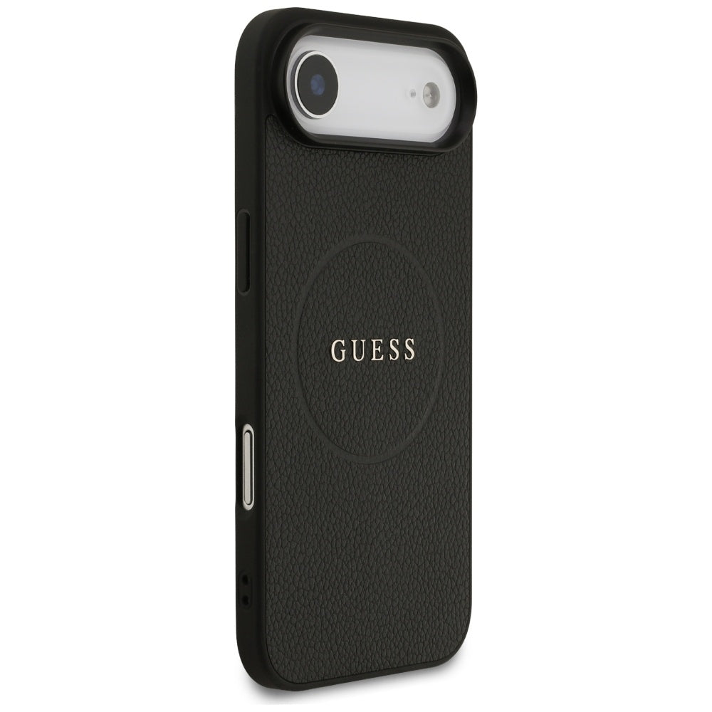 Husa MagSafe pentru Apple iPhone 17 Air, Guess, Grained Gold Ring, Neagra