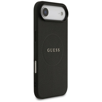 Husa MagSafe pentru Apple iPhone 17 Air, Guess, Grained Gold Ring, Neagra
