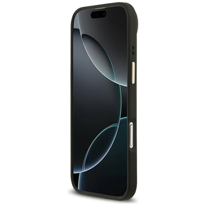 Husa MagSafe pentru Apple iPhone 17 Air, Guess, Grained Strass Logo, Neagra
