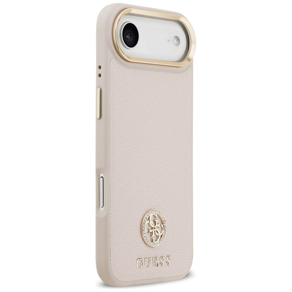 Husa MagSafe pentru Apple iPhone 17 Air, Guess, Grained Strass Logo, Roz